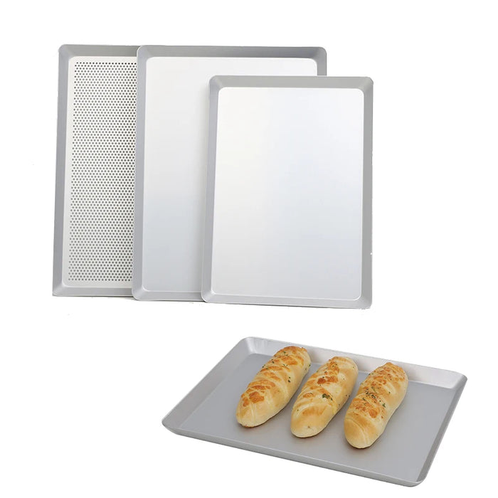 Anygleam Baking Tray Silver 1Pc Rectangular Oven Pastry Sheet Pan