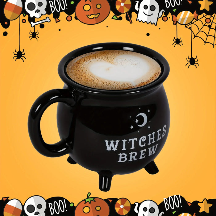 Anygleam Coffee Mug Black Witches Brew Print Ceramic Drinkware