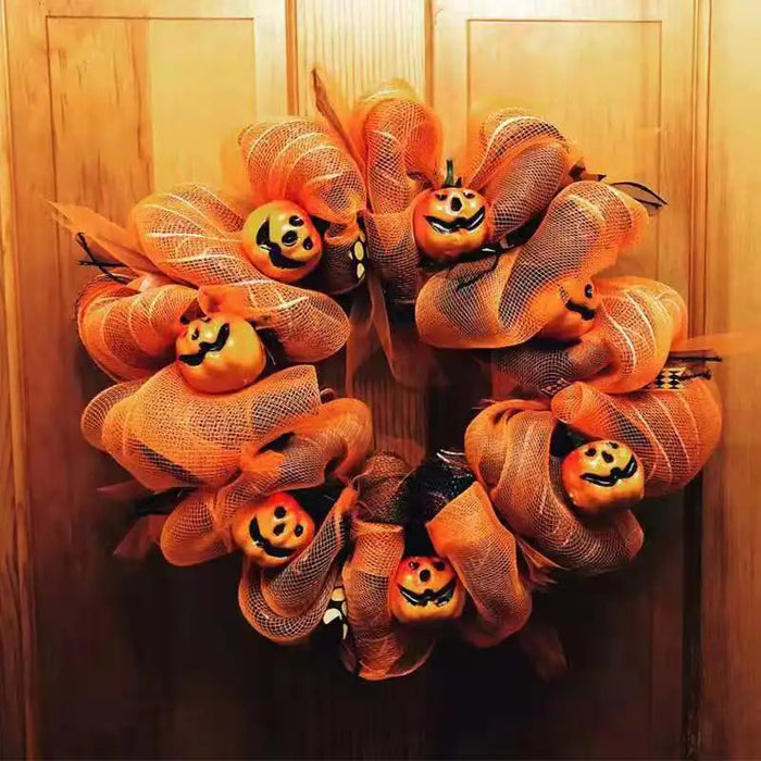 Anyhouz Halloween Wreath Pumpkin Hanging Home Decoration