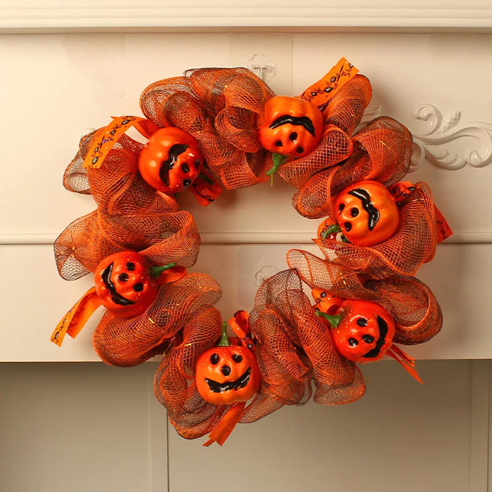 Anyhouz Halloween Wreath Pumpkin Hanging Home Decoration