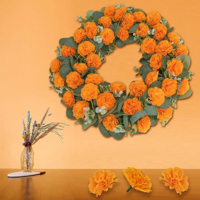 Anyhouz Artificial Flowers 30Pcs Marigold Halloween Decoration