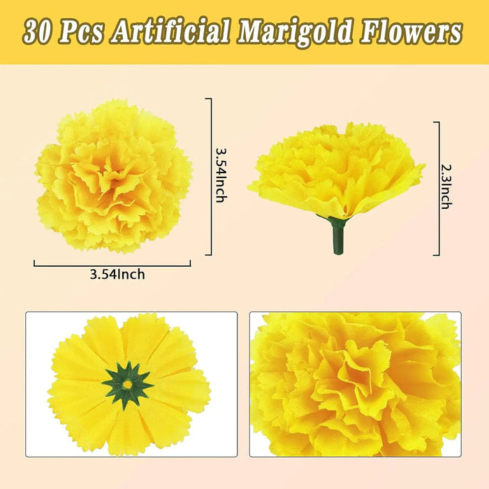 Anyhouz Artificial Flowers 30Pcs Marigold Halloween Decoration