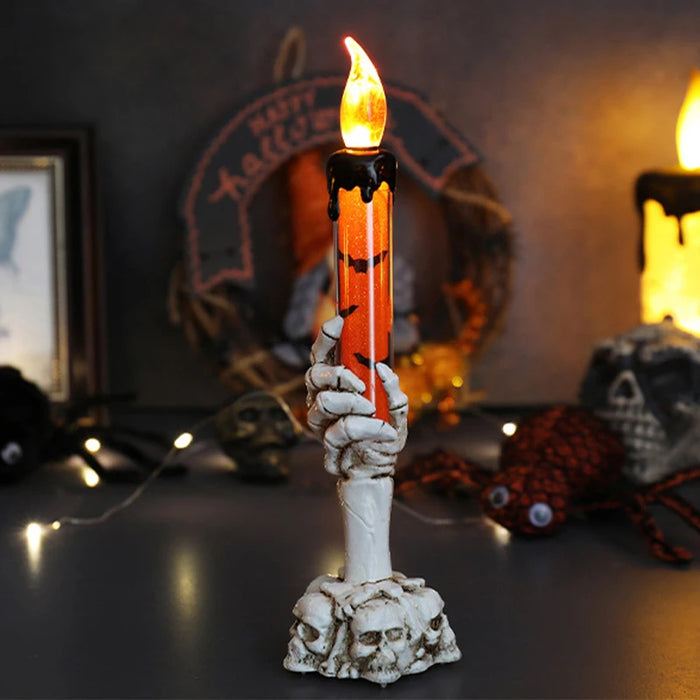 Anyhouz Halloween Candle Light Lamp LED Skeleton Hand Holder Decoration