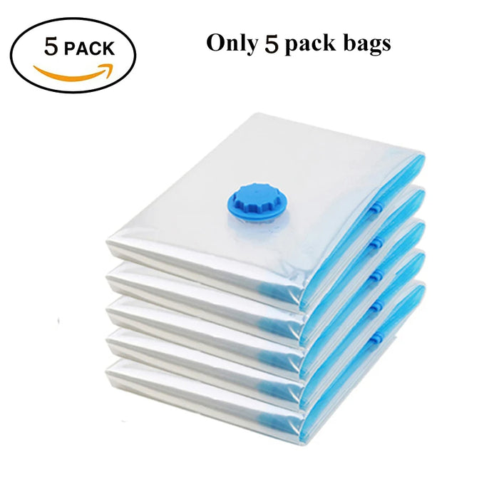 Anyhouz Vacuum Storage Bag 5 Pack Airtight Sealed Compression Space Saving Organizer