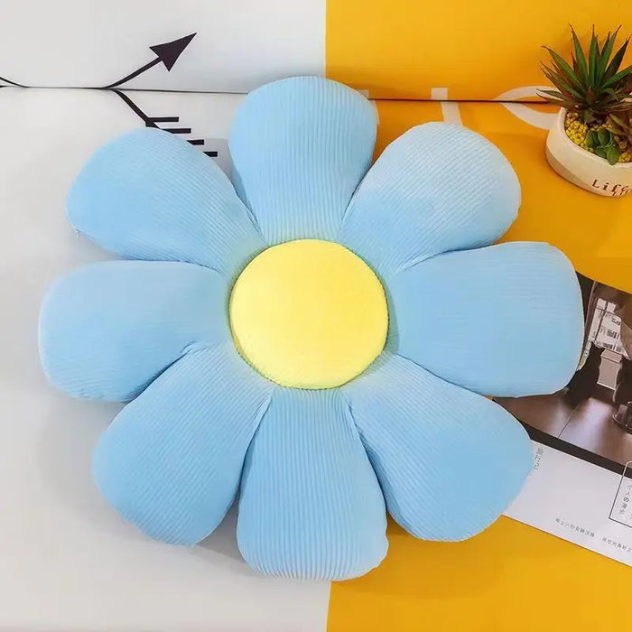 Anyhouz Throw Pillow Blue Daisy Flower Couch Decorative Cushion