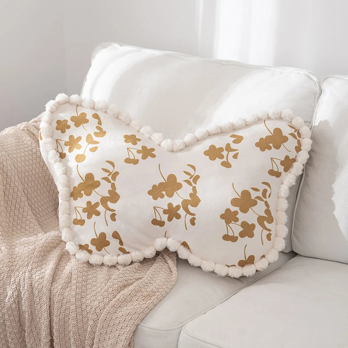 Anyhouz Throw Pillow Velvet Butterfly Decorative Living Room Cushion