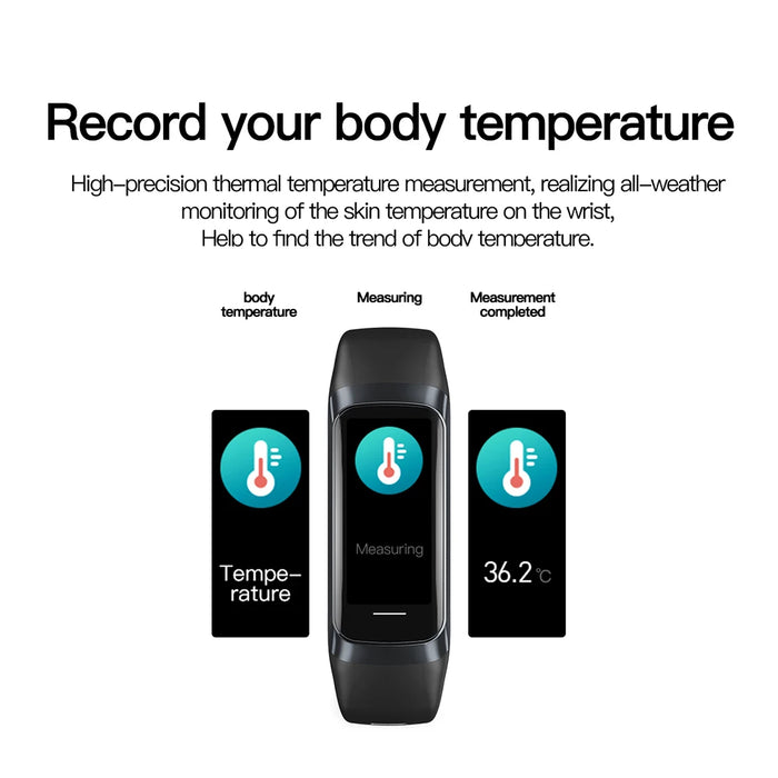 Anyco Smartwatch Waterproof Body Temperature Monitor Fitness Tracker for Men Women