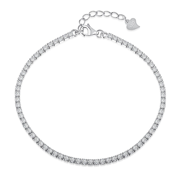 Anyco Bracelet 925 Silver Adjustable Cuban Chain Bangle with Chunky Charms Jewelry for Women