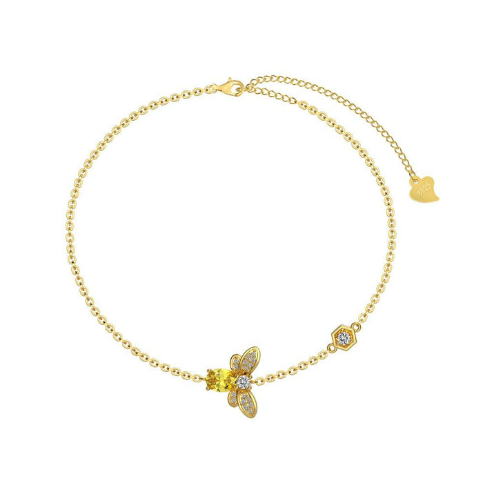 Anyco Bracelet 18K Gold Daisy Bee with Zircon 5A Jewelry for Women