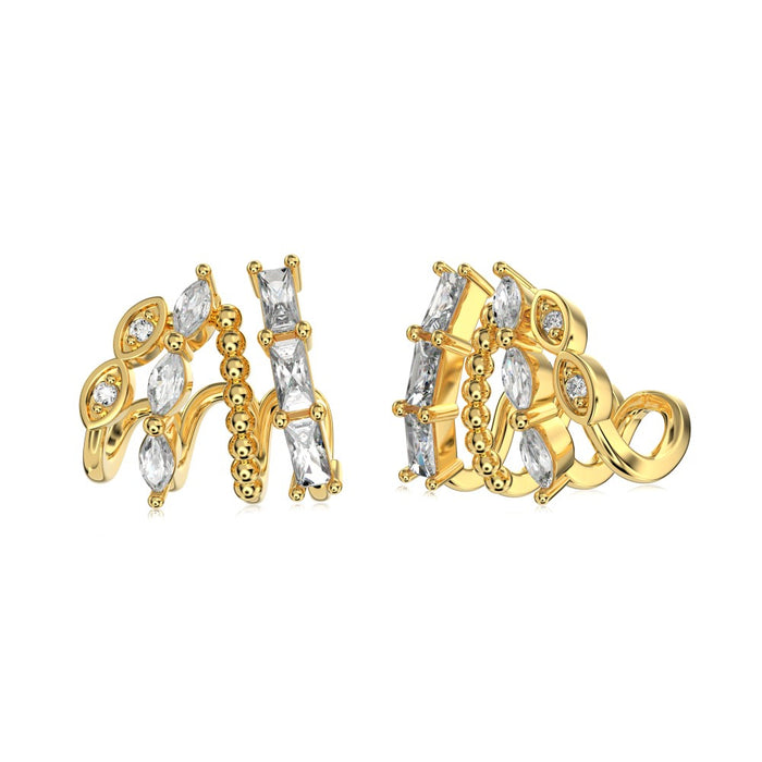 Anyco Earrings 925 Silver Elegant Multilayer Diamond Stud Trendy Fashion Accessories