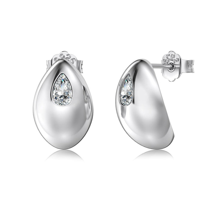 Anyco Earrings 925 Silver Tear Drop Stud Style Fashion Accessories For Women