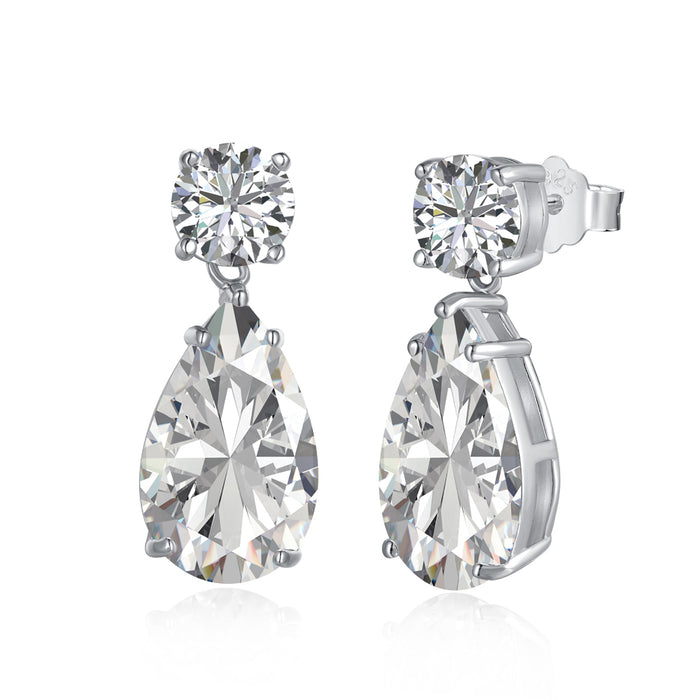 Anyco Earrings 925 Silver Teardrop Cubic Zirconia Fashion Accessories For Women