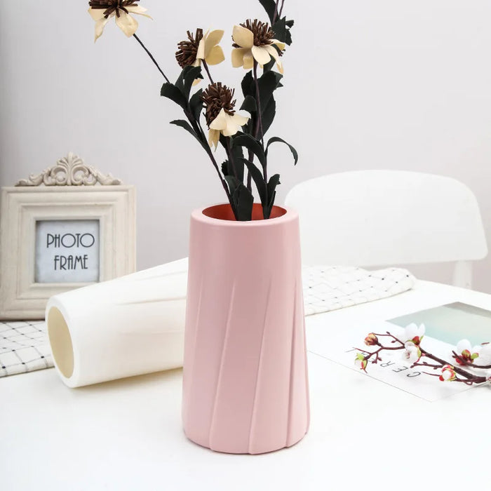 Anyhouz Flower Vase Light Pink Medium Nordic Plastic Table Decor