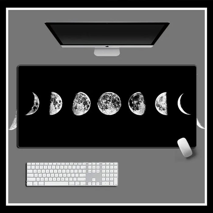 Anymob Mouse Pad Black 400X900X2MM Moon Art Gaming Mouse Pad Keyboard Carpet Pad