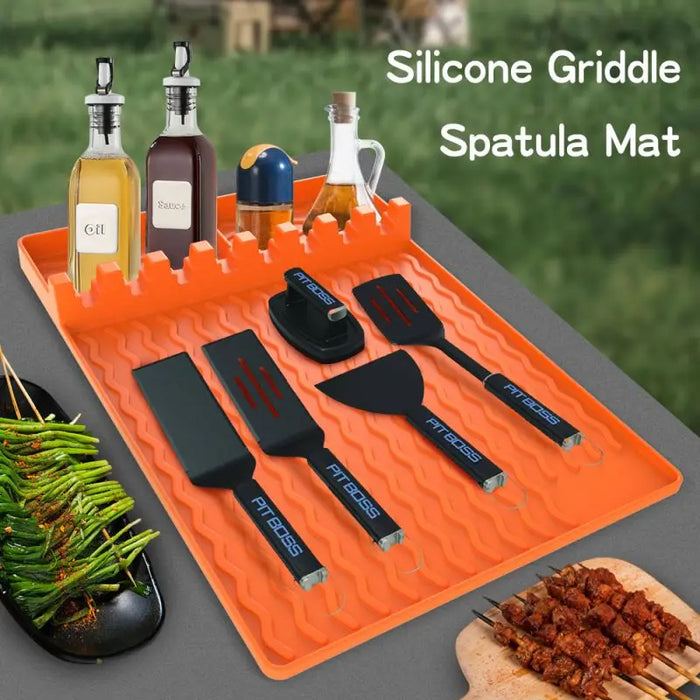 Anygleam Barbecue Grill Orange Griddle Mat Rack With Drip Pad