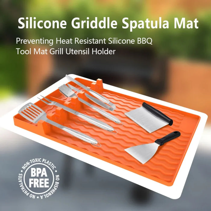 Anygleam Barbecue Grill Orange Griddle Mat Rack With Drip Pad