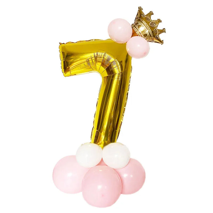 Anyparty Balloons Gold 32inch Number 7 Set With Crown Party Decor