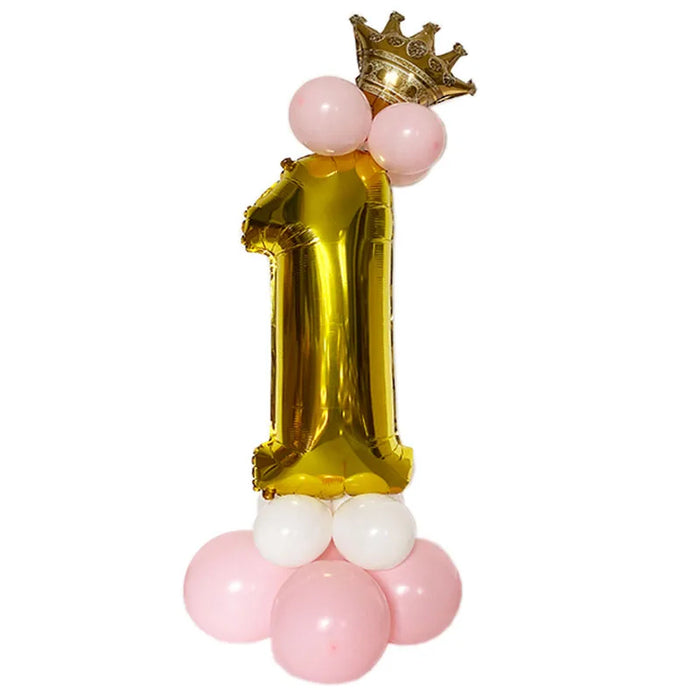 Anyparty Balloons Gold 32inch Number 1 Set With Crown Party Decor