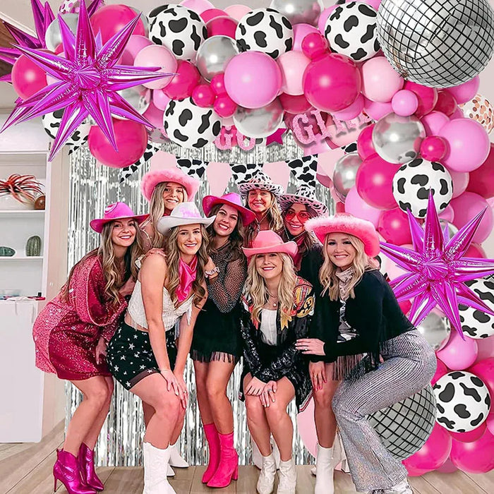 Anyparty Balloons Hot Pink 138Pcs Garland Arch Cowgirl Theme Party Decor