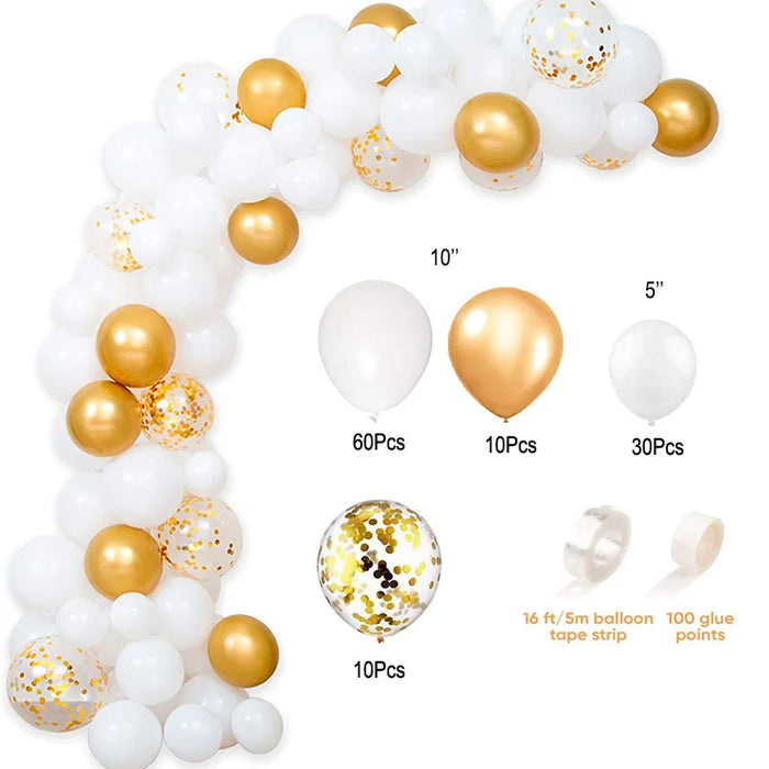 Anyparty Balloons White Gold 110Pcs Garland Arch Party Decor