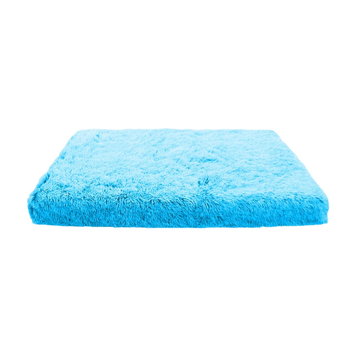 Anywags Pet Bed Blue Removable Calming Soft Plush Cushion Mat