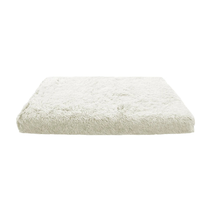 Anywags Pet Bed Off White Removable Calming Soft Plush Cushion Mat