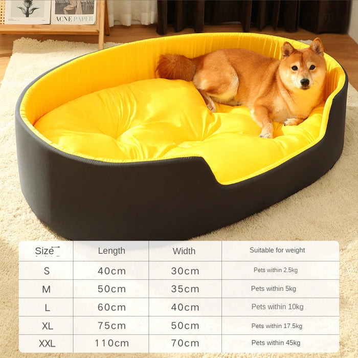 Anywags Pet Bed Black and Yellow Double Sided Dog Mat Kennel Soft Fleece Sofa