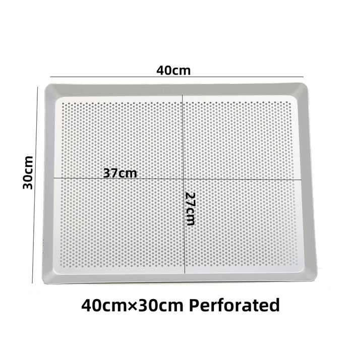 Anygleam Baking Tray Silver 1Pc Rectangular Perforated Oven Pastry Sheet Pan With Hole