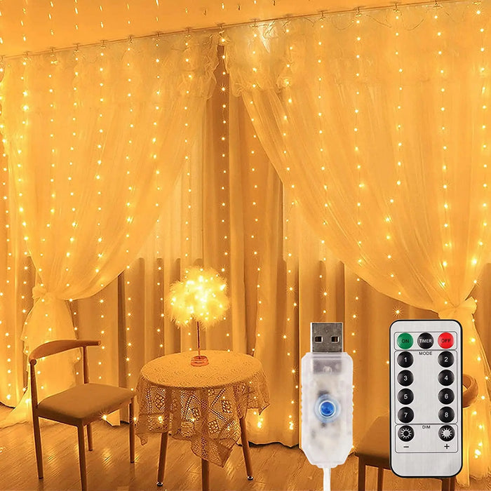 Anyhouz Christmas Lights White LED 8 Modes Fairy String Holiday Decoration