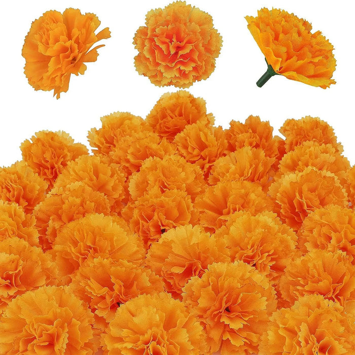 Anyhouz Artificial Flowers 30Pcs Marigold Halloween Decoration