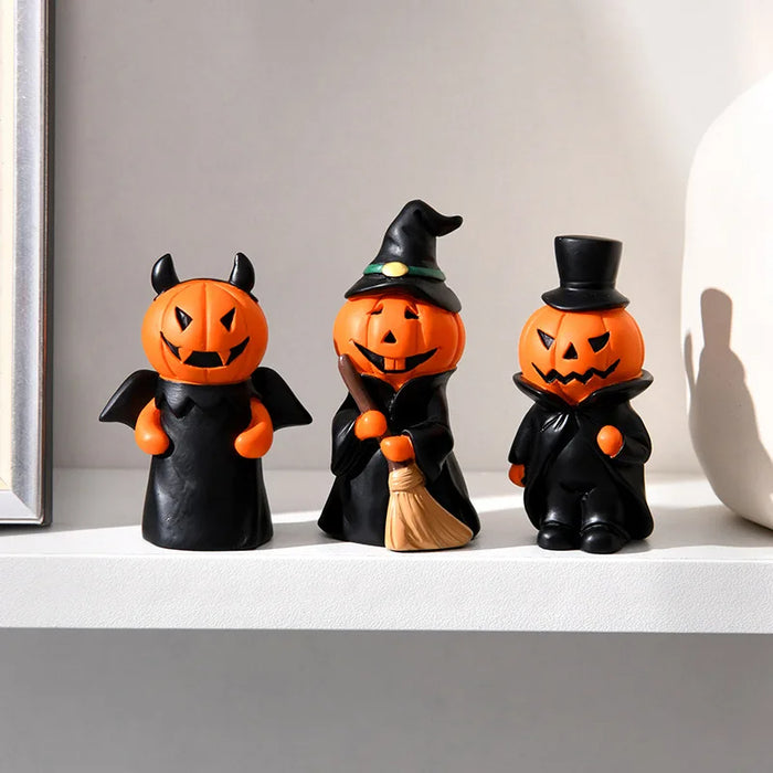 Anyhouz Halloween Pumpkin Doll Resin Ornaments Decoration