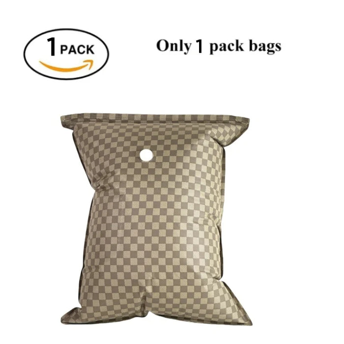 Anyhouz Vacuum Storage Bag 1PC Brown Airtight Oxford Fabric Compression Space Saving Organizer