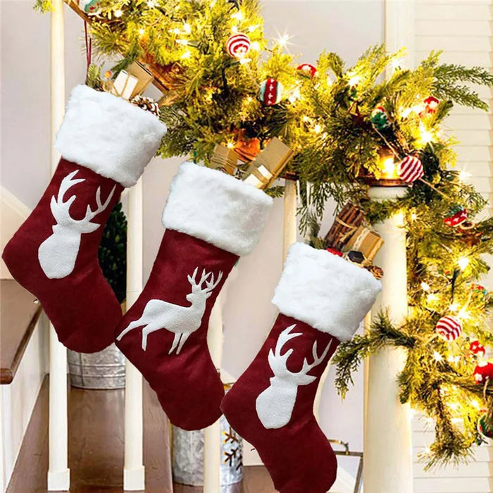 Anyhouz Christmas Stockings Hanging Socks Gift Candy Bag Decorations