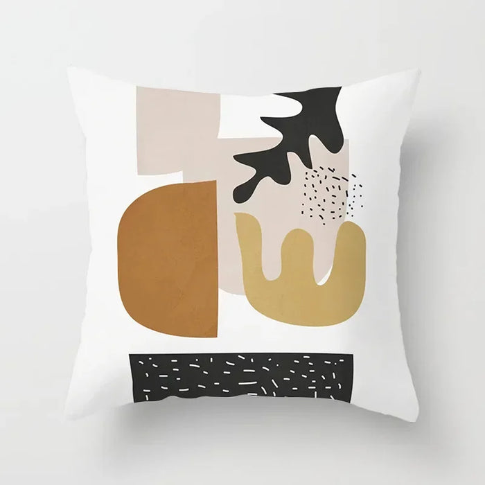 Anyhouz Pillowcase White Abstract Organic Form Cotton Polyester Cushion Cover