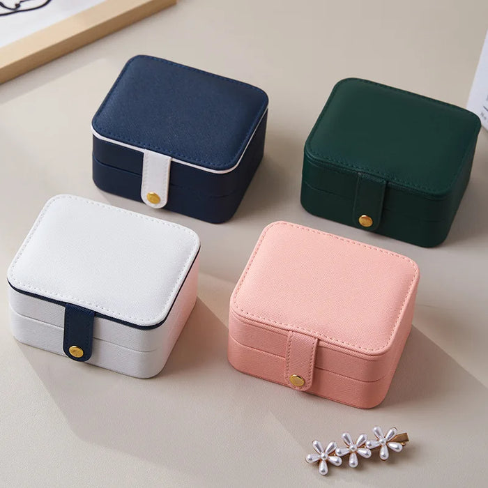 Anyhouz Jewelry Box Small Minimalist Leather Case Storage Accessories