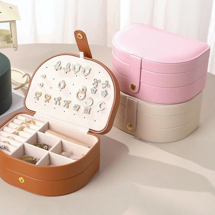 Anyhouz Jewelry Box Half Circle Fliptop Cassette Button Organizer