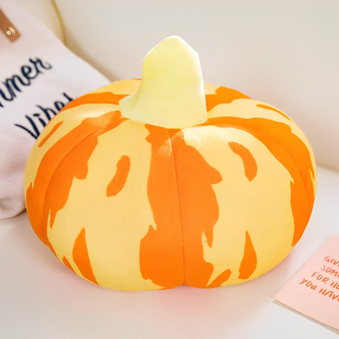 Anyhouz Throw Pillow Yellow Orange Pumpkin Cotton Plush Decorative Home Cushion