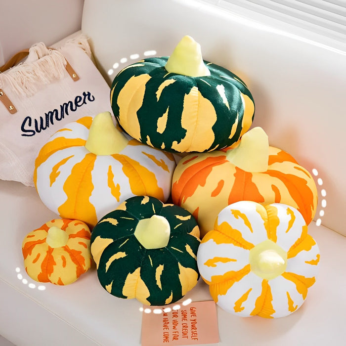 Anyhouz Throw Pillow Yellow Orange Pumpkin Cotton Plush Decorative Home Cushion