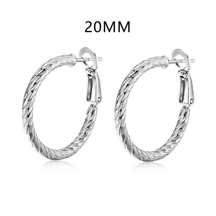 Anyco Earrings 925 Silver Twisted Hoop Zirconia Stylish Accessories For Women