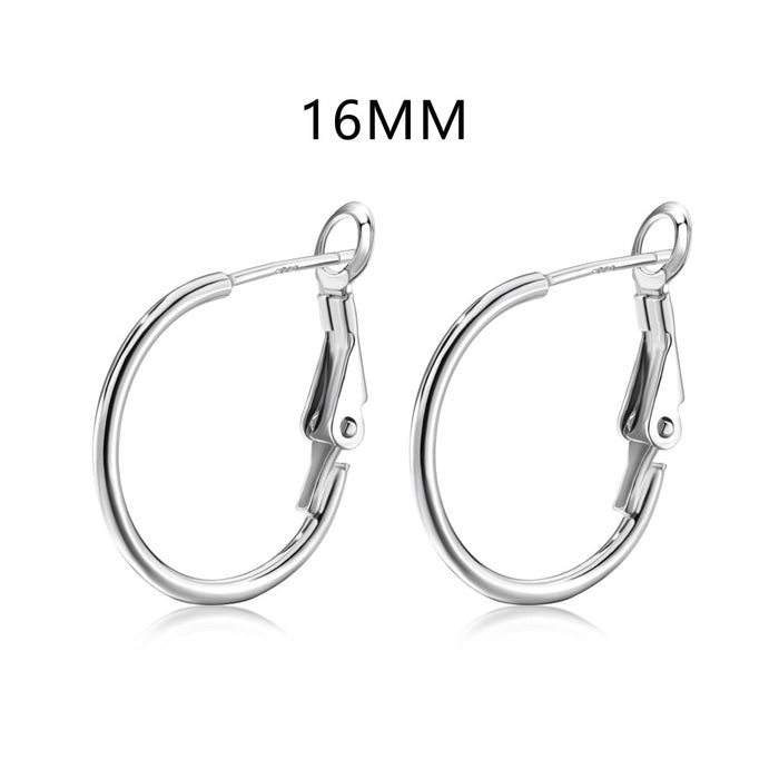 Anyco Earrings 925 Silver Plain Hoop Zirconia Stylish Accessories For Women