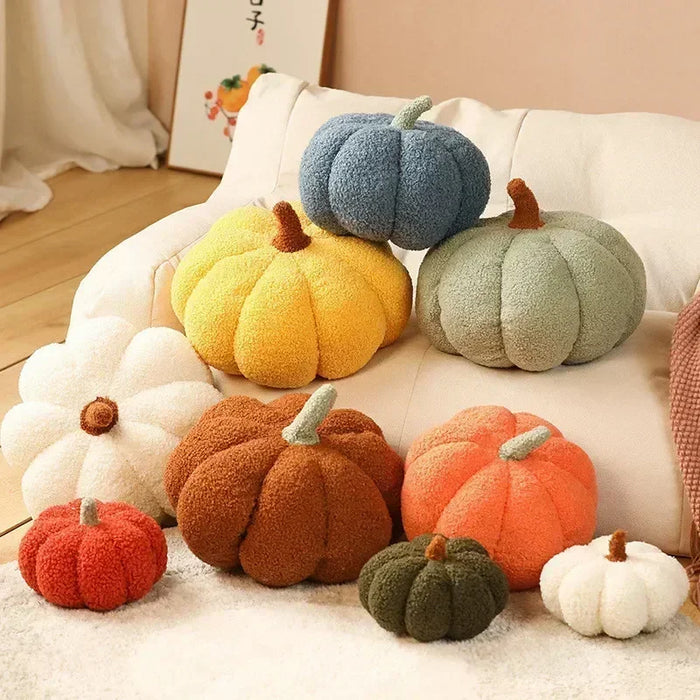 Anyhouz Throw Pillows White Lamb Fleece Pumpkin Plush Toys for Home Decor Throw Pillow Living Room Bedroom 20cm