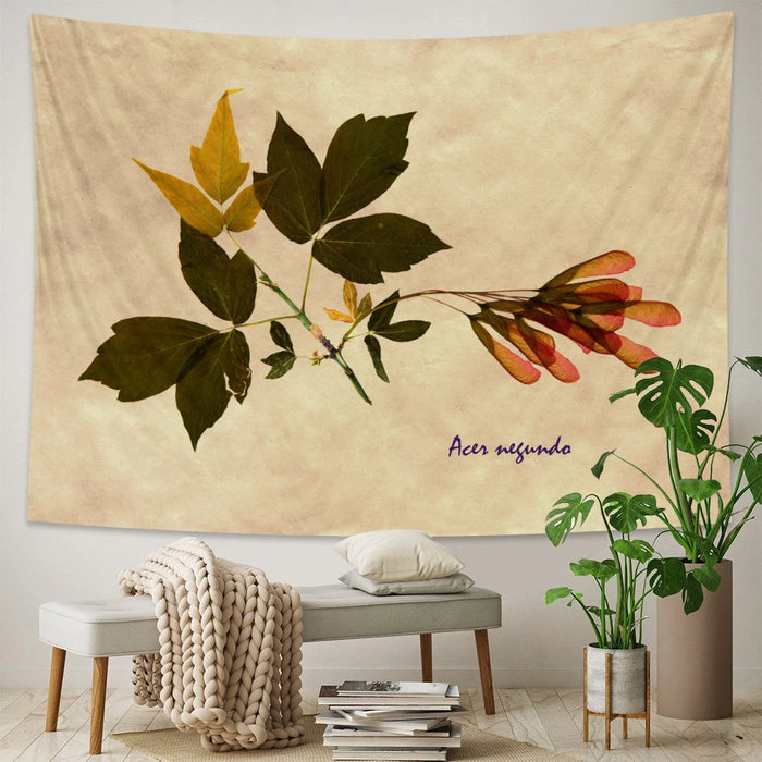 Anyhouz Tapestry Brown Leaves 230x180cm Psychedelic Scene Art Hippie Bohemian Decorative Sheet