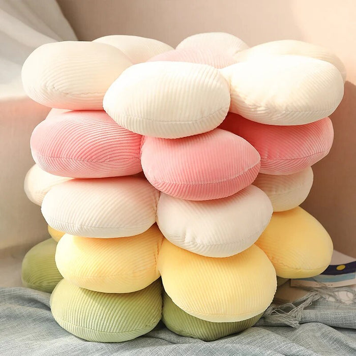 Anyhouz Plush Pillow Pink Flower Shape Stuffed Soft Pillow Seat Cushion Room Decor 50-55cm