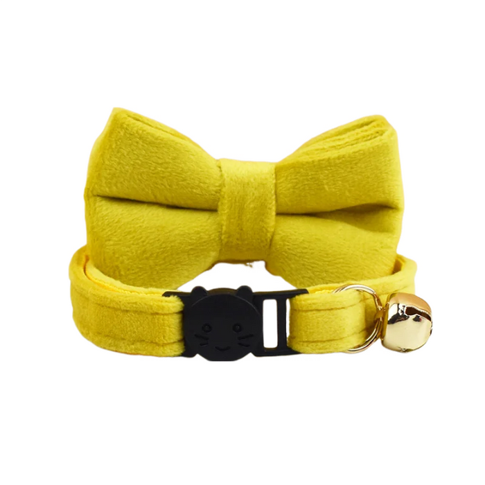 AnyWags Cat Collar Mustard Yellow Large with Safety Buckle, Bell, and Durable Strap Stylish and Comfortable Pet Accessory