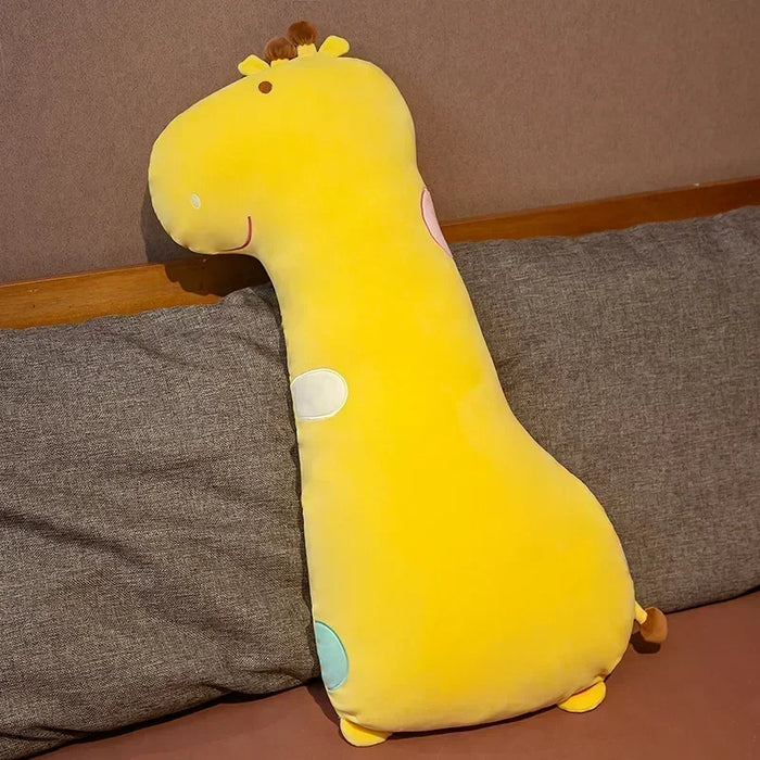 Anyhouz Side Sleeping Body Pillow Yellow Giraffe Lovely Cartoon Animal Soft Cozy Throw Long Pillows 100cm