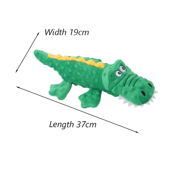 Anywags Pet Toys Plush Crocodile Squeaky Teething Chews For Puppies