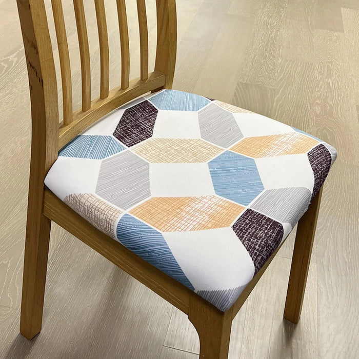 Anyhouz Chair Cover Multi Color Diamond Print Stretch Seat Cover for Home Dinning Kitchen Washable Removable