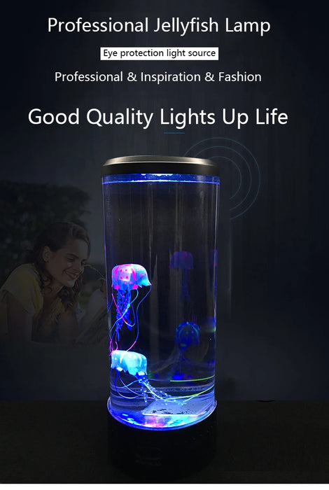 Anyhouz Table Lamp Aquarium Jellyfish Lights USB Rechargeable For Bedroom And Living Room