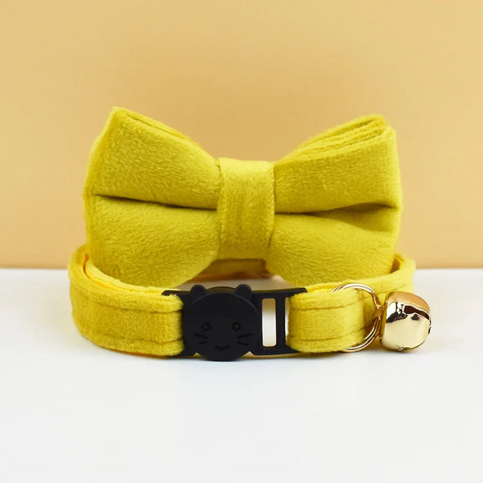 AnyWags Cat Collar Mustard Yellow Large with Safety Buckle, Bell, and Durable Strap Stylish and Comfortable Pet Accessory