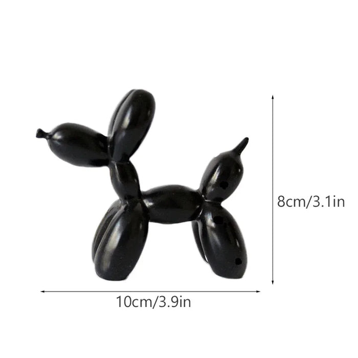 Anyhouz Home Figurine Nordic Balloon Dog Black Small Resin for Living Room Desktop Decoration Accessories Gifts